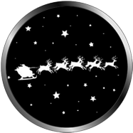 Slitta di Babbo Natale con cielo stellato, gobos natalizi per proiezioni di Natale