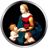 dipinto di raffaello, gobo natalizio