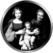 Sacra Famiglia, Madonna del Garofalo, gobo per proiezioni di Natale