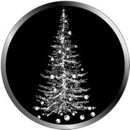 Albero di Natale monocromatico, immagine per proiezione addobbi di Natale