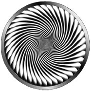 Spirale optical singola, gobos astratti in scala di grigi