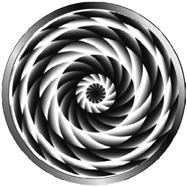 Spirale concentrica ad effetto optical, soggetti astratti per proiezioni in rotazione