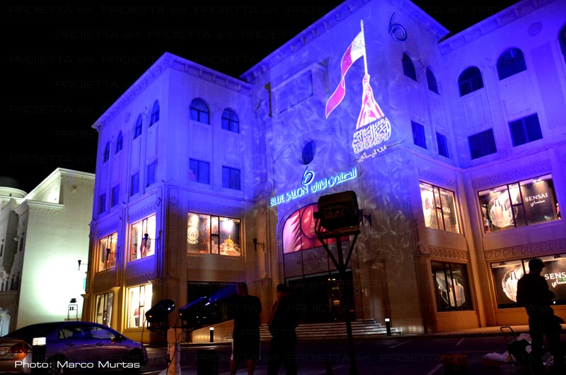 architectural light and logo projection