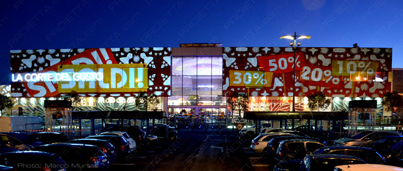 videoproiezione mappata centro commerciale carosello