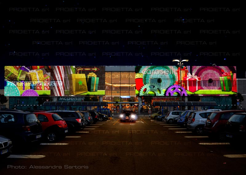 projections of christmas boxes